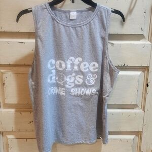 Gray Coffee, Dogs & Crime Shows Tank Top